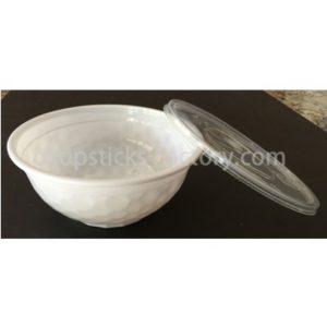 32oz Carryout White Diamond Bowl w/Lids 300ct - Image 2